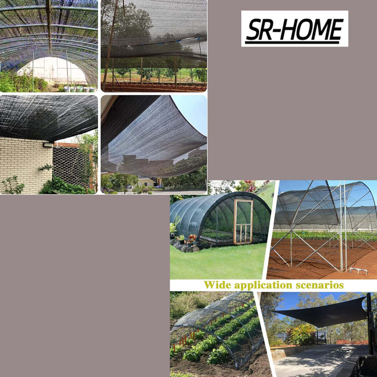 SRHOME Shade Cloth,40 Black Sun Mesh UV Resistant Net With Brass